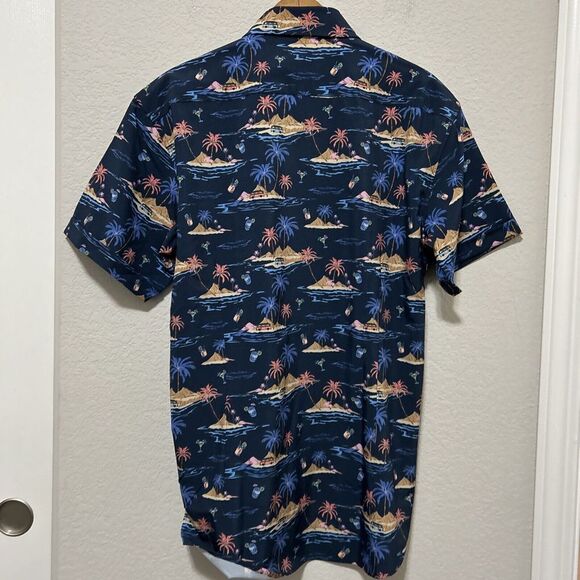 Buoy Boat Blue Men's Short Sleeve Button Shirt Hula Hawaiian Large - Picture 5 of 12